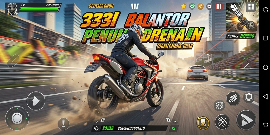Gameplay seru dalam balapan motor di 333I.