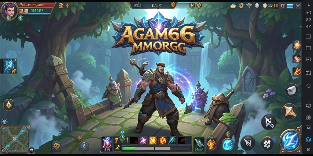 Screenshot AGAM66 menampilkan pertarungan epik antar pemain dalam dunia MMORPG.