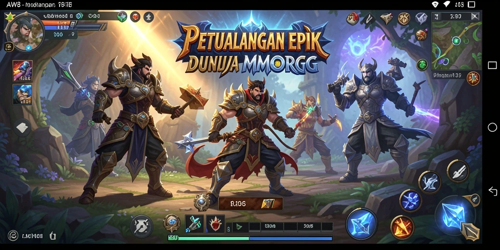 Tangkapan layar AW8 menampilkan pertarungan luar biasa dalam game MMORPG.