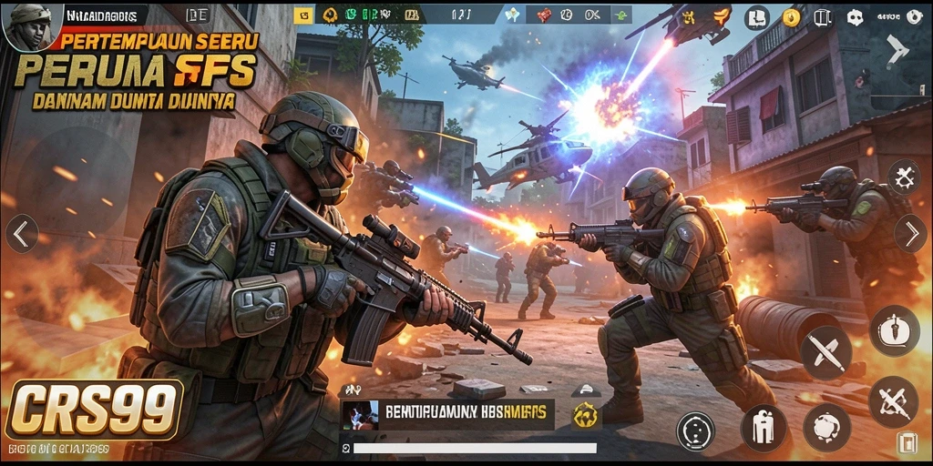 Gameplay menegangkan di CRS99 saat pertempuran sengit.