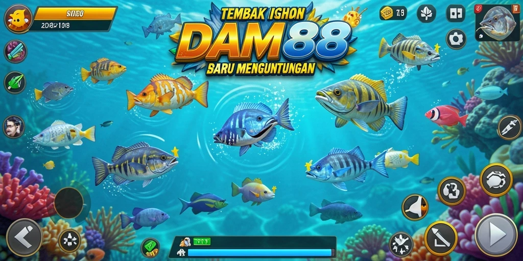 Tampilan gameplay Tembak Ikan yang seru di DAM88.