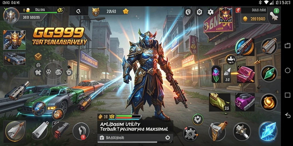 Tampilan utama GG999 menunjukkan analisis kinerja perangkat yang informatif.