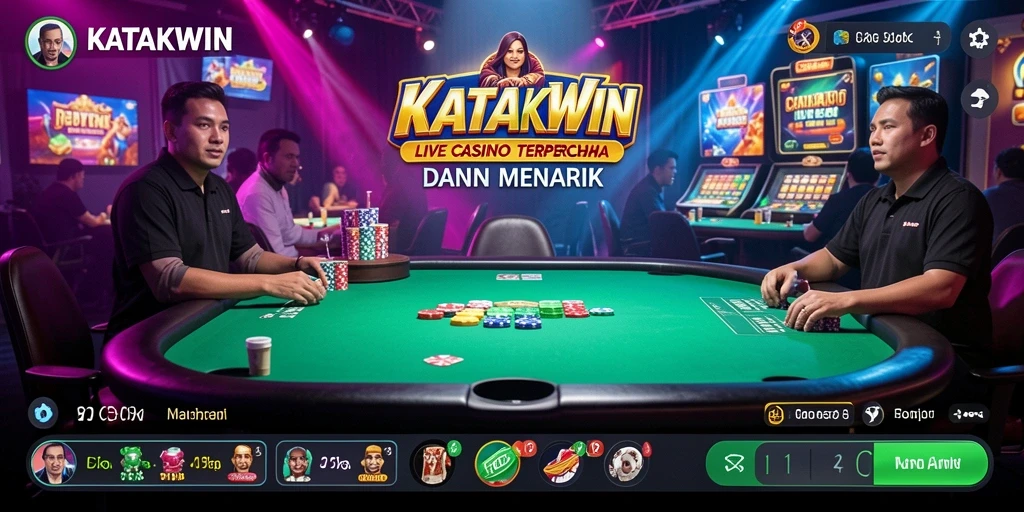 Screenshot utama KATAKWIN menunjukkan pengalaman Live Casino yang mendebarkan.