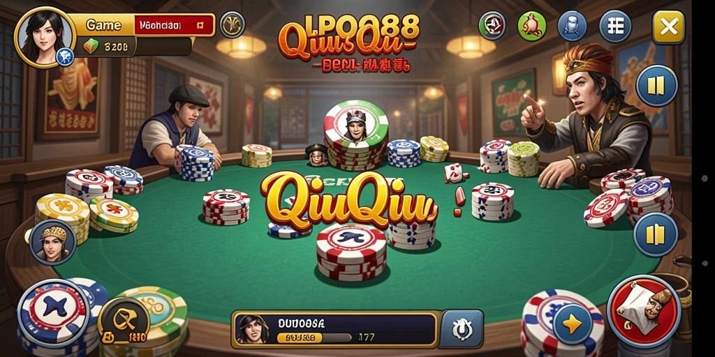 Tampilan gameplay seru di LPO88 dengan kartu QiuQiu.