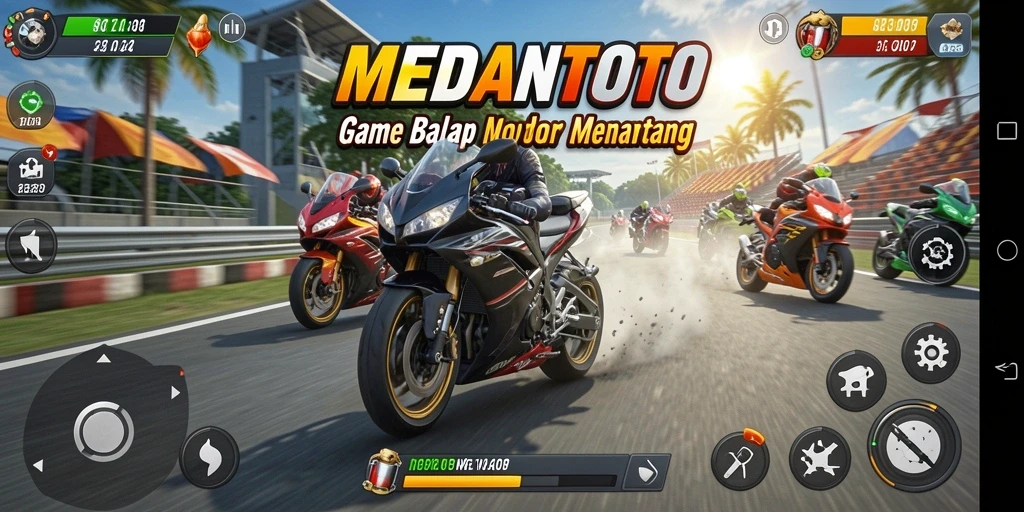 Tangkapan layar MEDANTOTO menampilkan aksi balap motor yang mendebarkan.