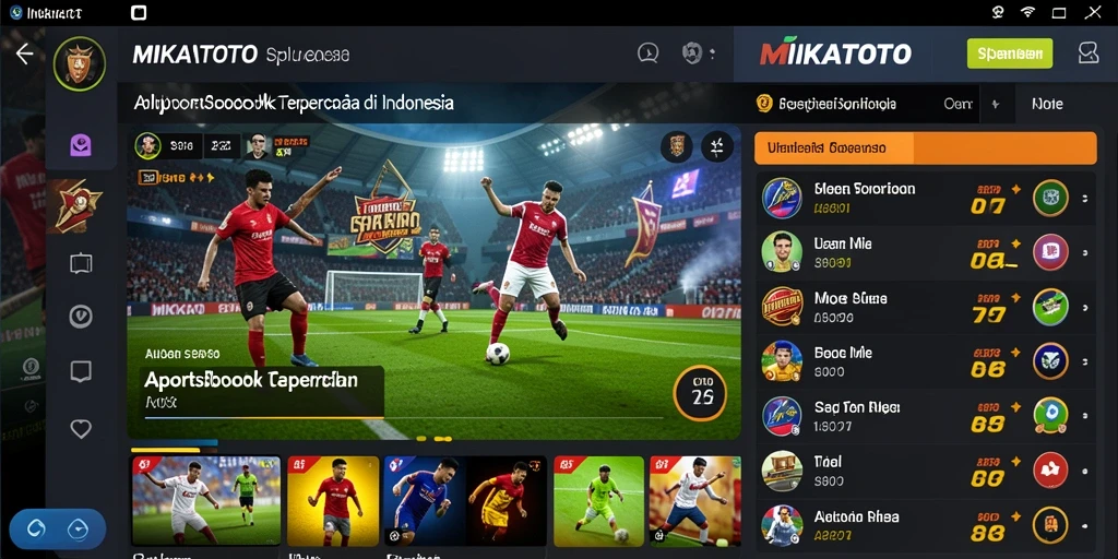 Screenshot MIKATOTO menampilkan antarmuka taruhan olahraga yang menarik.