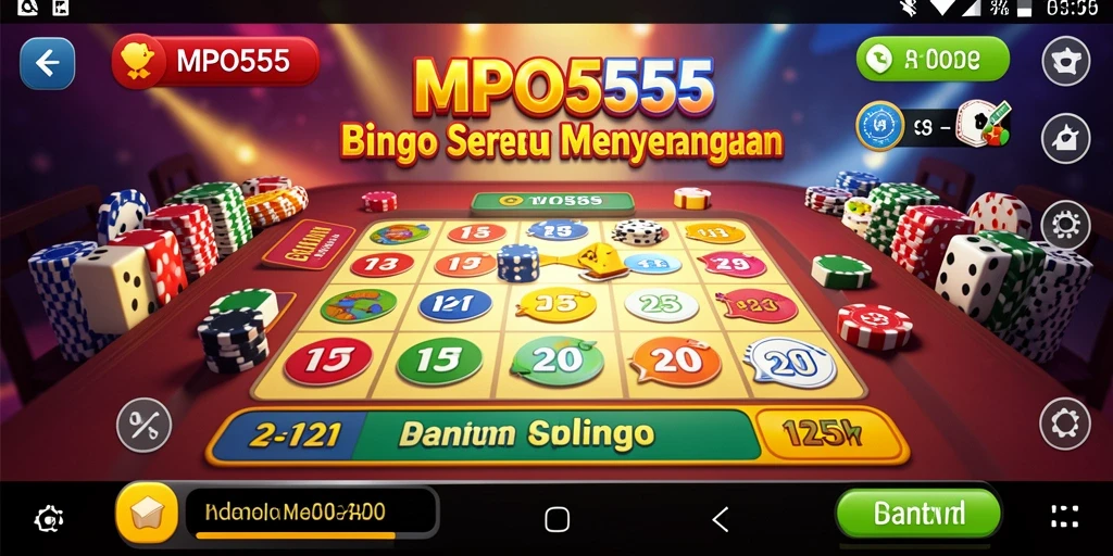 Tampilan screenshot utama MPO555 menampilkan gameplay Bingo yang seru dan interaktif.