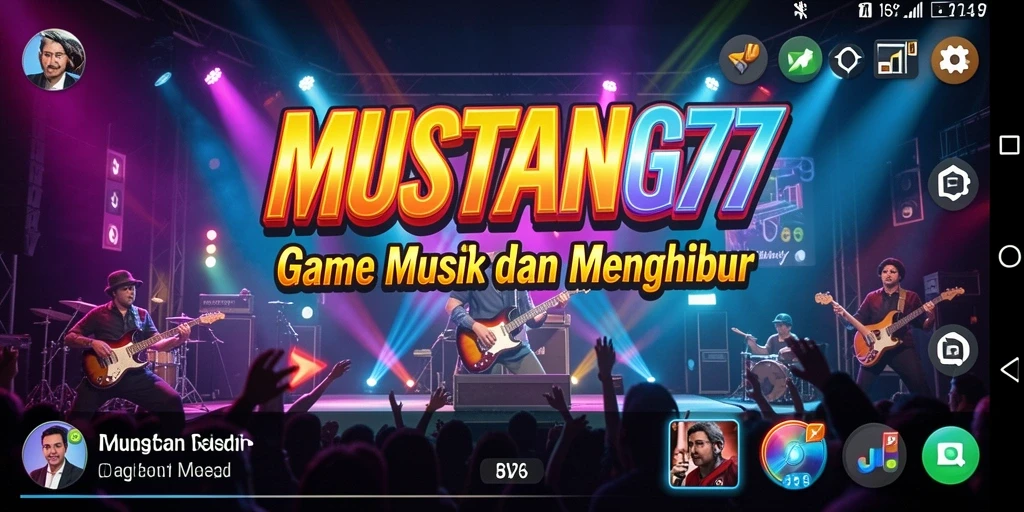 Tampilan gameplay <strong>MUSTANG77</strong> menunjukkan pengalaman musik yang menakjubkan dan interaktif.